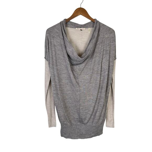 Rebecca Taylor Two Tone Gray Alpaca Wool Blend Cowl Neck Long Sleeve Sweater - Picture 8 of 12